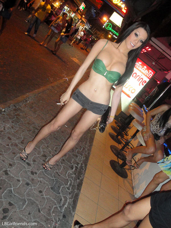 Ts Army In Panties And On Walking Street In Pattaya